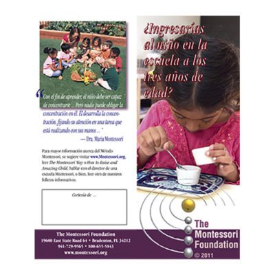 Pamphlet - ¿Ingresaríasal niño en laescuela a lostres años deedad?