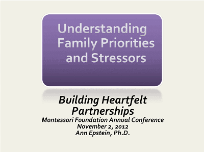 Teacher perceptions of family priorities and stressors