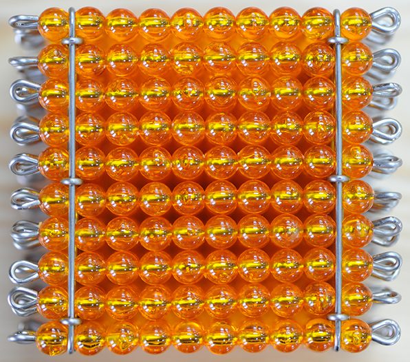 hundred square golden beads