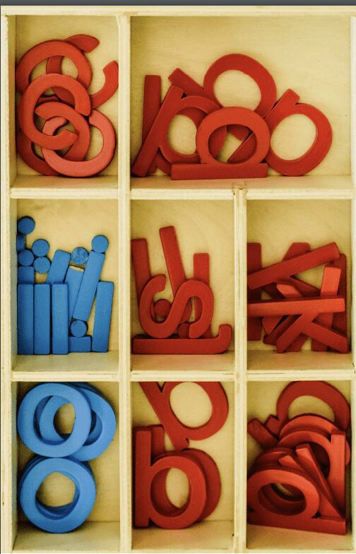 moveable alphabet in the box