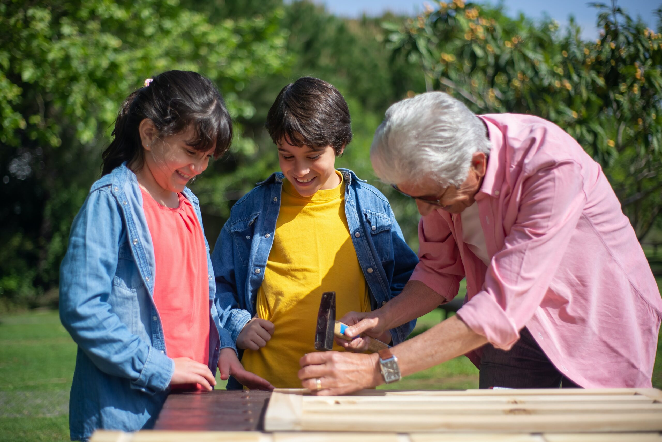 children woodworking